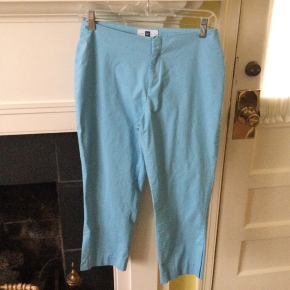 Vintage Gap Y2K Stretch Capri Cropped Pants Blue - Sz 4 - Picture 10 of 13